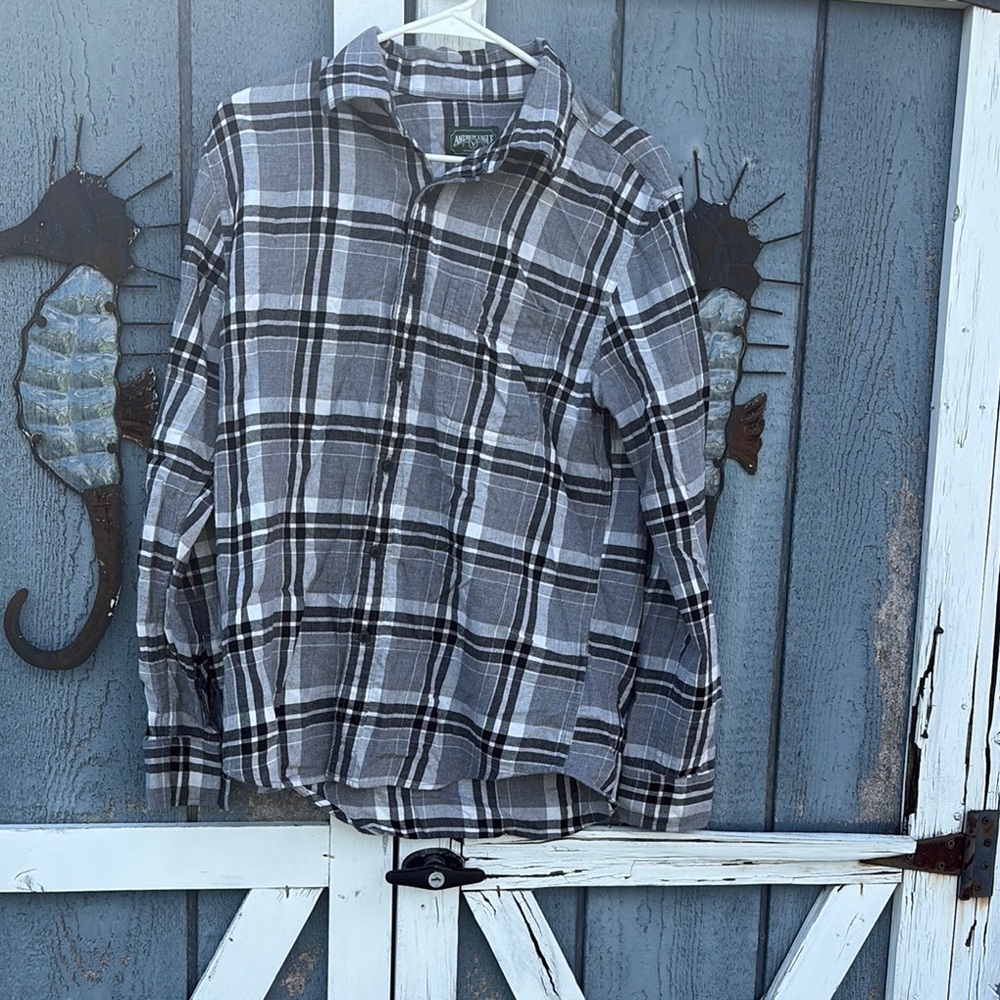 Gray and Black Plaid Flannel